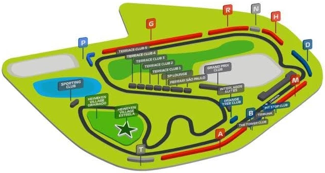 Mapa dos Setores - Circuito de Interlagos