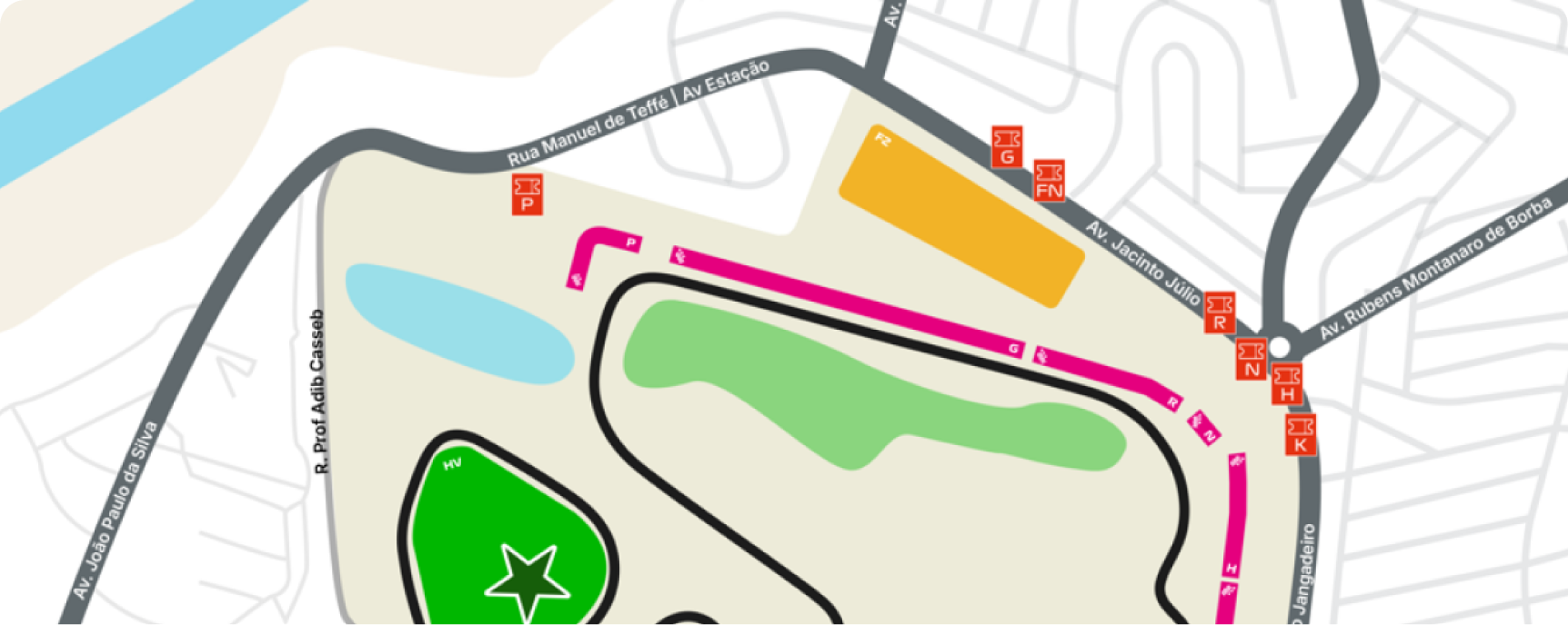 Mapa ilustrativo do evento no Autódromo de Interlagos