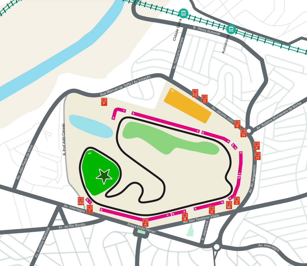 Mapa ilustrativo do evento no Autódromo de Interlagos
